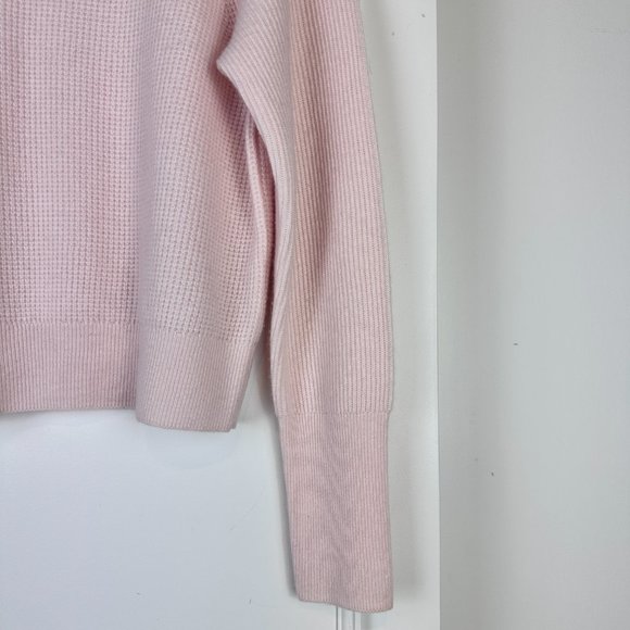 Intermix Jillian Pink Mock Neck Cashmere Sweater - Picture 7 of 8